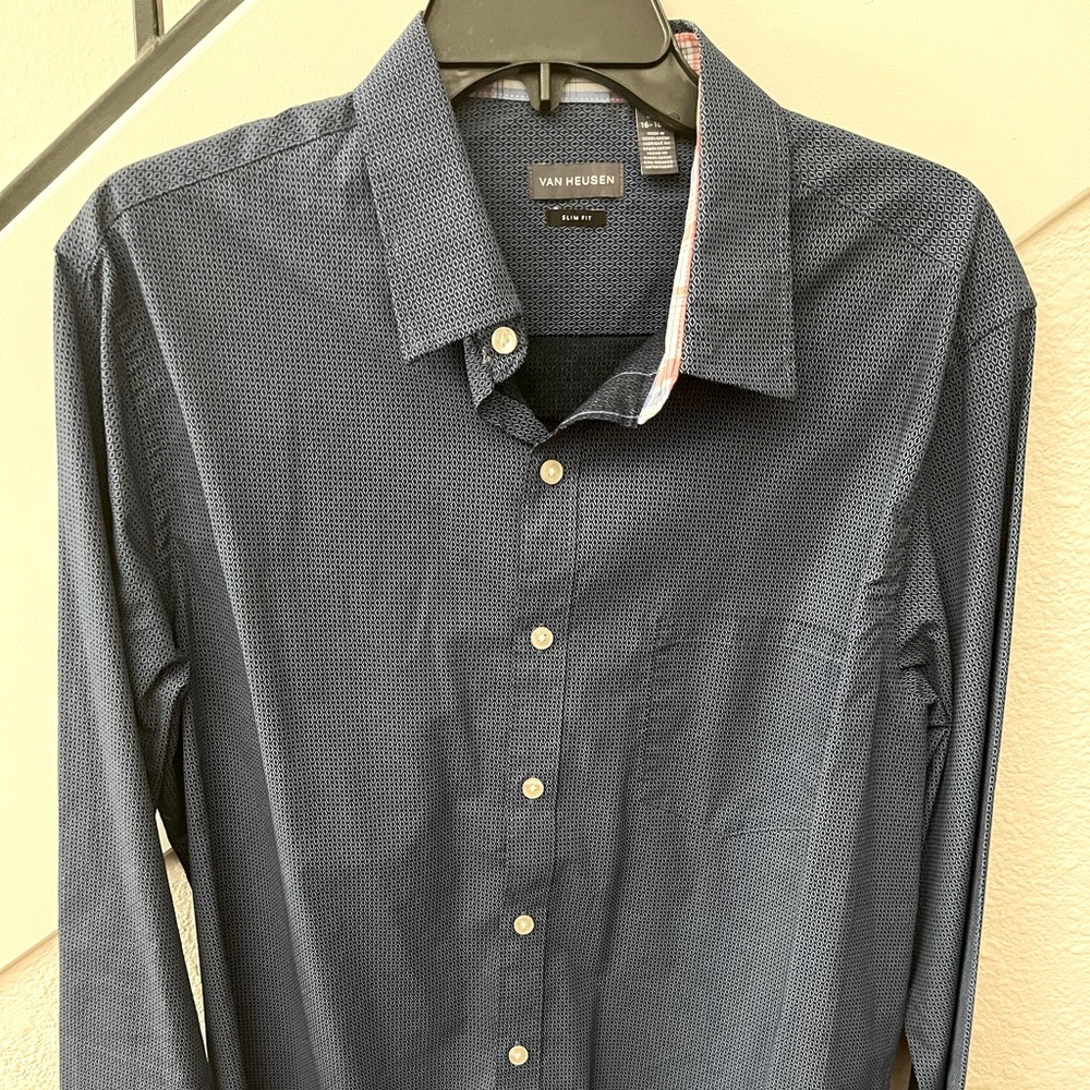 Van Heusen Mens Long Sleeve Dress Shirt Polo